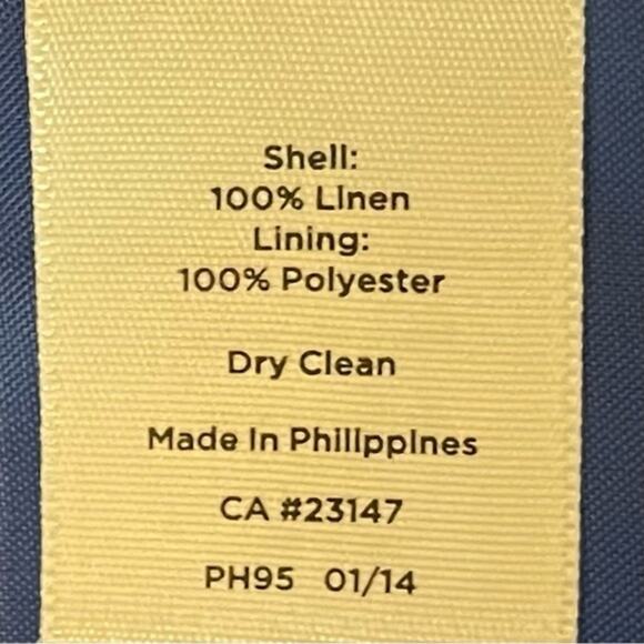 Talbots Cobalt Blue 100% Linen CottageCore Blazer Jacket NWOT Size 4 - Picture 9 of 11